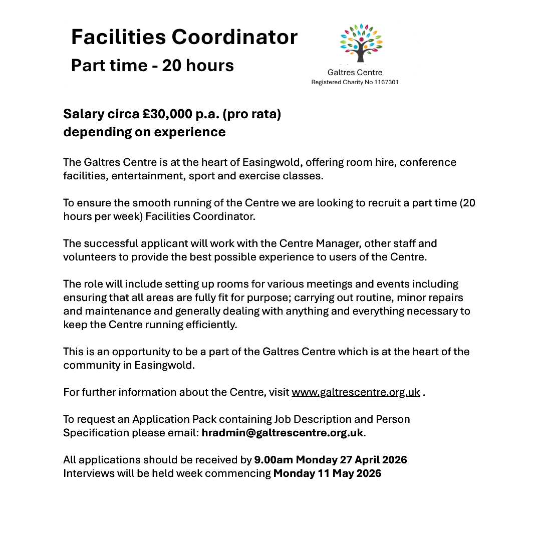 Job Vacancy - Facilities Co-Ordinator